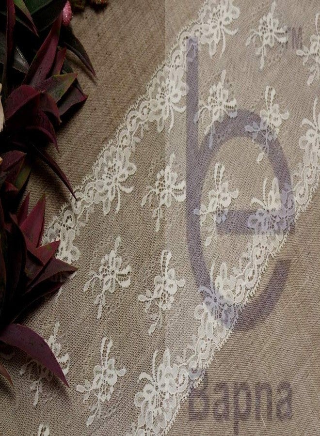 Bapna 5 Yard Ribbon Embroidery Lace For Decor Sarees Skirts Dress Bags Decoration Border - White - Image 2
